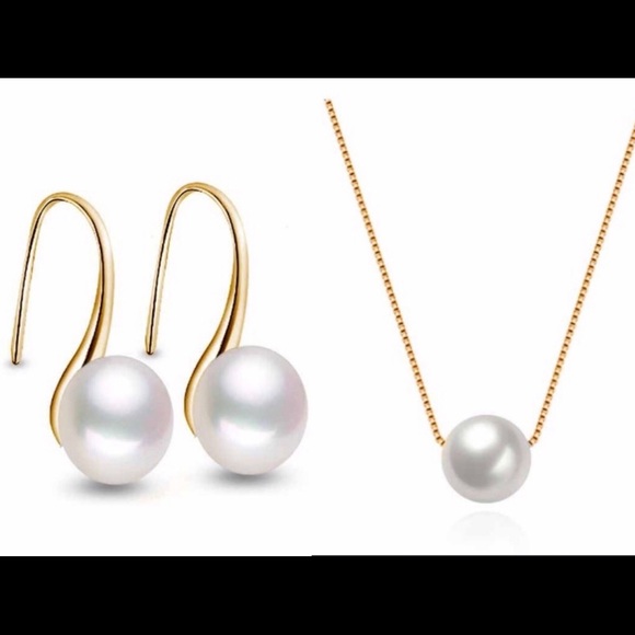 Jewelry - Natural fresh water Pearl Gold Jewelry Set